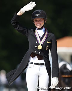 Johanne Pauline von Danwitz wins her third gold medal at the 2013 European Junior Riders Championships :: Photo © Astrid Appels