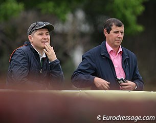 Anna's dad Nikolai Aristov and trainer Christian Klamphade