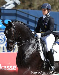 Australian Hayley Beresford is presenting Genevieve Kirk's Swedish bred First Wish (by Furst Heinrich x Welton) at a few small tour competitions before young rider Kirk takes over the ride.