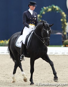 Alexandra Bimschas on the ponyesque Oldenburg bred Dick Tracy (by De Niro x Argentinus)