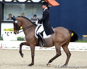 Spanish Borja Carrascosa Martinez, who works at Hof Kasselmann, rode Famous Boy (by Feiner Stern) in the Grand Prix Special tour