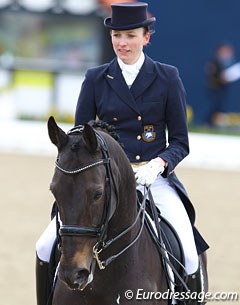 Back in the show ring after a period of injury: Cecilia Dorselius and the Westfalian gelding Lennox (by Laurentianer)