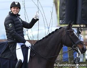 Andreas getting ready to warm up up Akeem for the Grand Prix