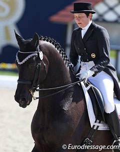 Birgit Kanz on her 9-year old Rhinelander Smaragd (by San Remo x Ferro)