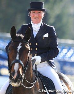 Dutch Esther Scholte Albers gives a big smile at the end of her ride on Nasty Boy (by May Sherif x Cocktail)