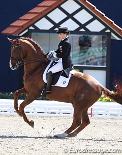 Charlott Maria Schurmann and Burlington (by Breitling x Rohdiamant) won the Prix St Georges and were second in the Intermediaire I at the 2013 CDI Hagen