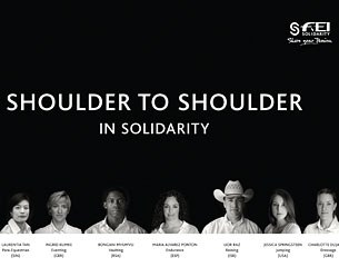 Tomas Eriksson (SWE), Laurentia Tan (SIN), Ingrid Klimke (GER), Bongani Mvumvu (RSA), Maria Alvarez Ponton (SPA), Lior Raz (ISR), Jessica Springsteen (USA), Charlotte Dujardin OBE (GBR) are the eight faces of the FEI Solidarity campaign