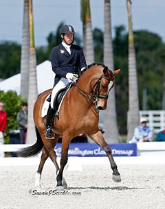 Canadian Grand Prix rider Jaimey Irwin on Lindor's Finest at the 2013 Palm Beach Dressage Derby :: Photo © Sue Stickle