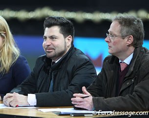 French judge Raphael Saleh flanked by IDOC secretary and scribe Olivier Smeets