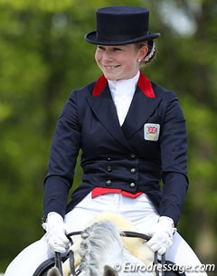 Roberta "Bobby" Hayler gives a big smile at the end of her test