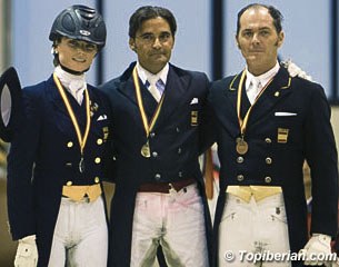 The 2013 Spanish Grand Prix Championship podium: Carmen Naesgaard (silver), Jose Antonio Garcia Mena (gold), Jose Maria Sanchez Cobos (bronze) :: Photo © Top Iberian