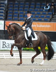Helen Langehanenberg and Damon Hill score a personal best in the World Cup kur at the 2013 CDI-W Stuttgart :: Photo © Barbara Schnell