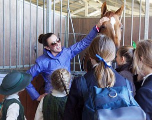 Lyndal Oatley shares stories of her Olympic journey with the school children of the Central Coast Grammar school :: Photo © Jenny Carroll