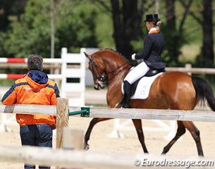 Dutch team trainer Wim Ernes coaching Katja Gevers