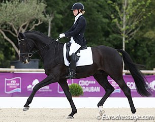 Helene Melsen on her young horse Blue Hors Dexter