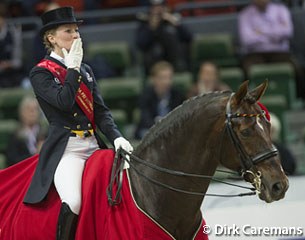 Helen Langehanenberg blows a kiss to the crowds