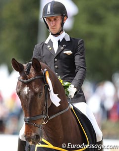 Jayden Brown and San Andreas were third in the consolation final, which allowed them to compete in the big finals on Sunday at the 2013 World Young Horse Championships :: Photo © Astrid Appels