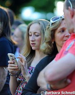 Former German pony team rider Grete Linnemann spotted in the crowds