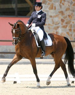 Angela Sklavounos and Quanderas at the 2013 Balkan Dressage Championships