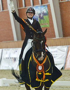 Inna Logutenkova and Stallone win the 2013 Central European League World Cup Finals at the CDI-W Zhashkov