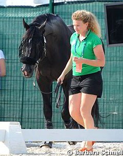 Groom Dagmar Kallenberg takes Totilas for a stroll