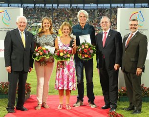 Carl Meulenbergh, President ALRV, Astrid Appels, Pam Langrish, Arnd Bronkhorst, Hubert Herpers, CEO Sparkasse Aachen and Helmut Schiffer, General Manager Rheinischer Sparkassen- und Giroverband.