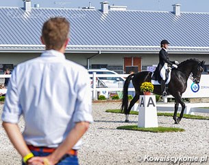 Danish Agnete Kirk Thinggaard and Jojo AZ about to enter the arena