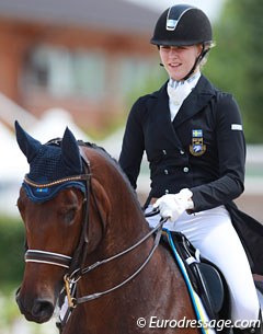 Swedish team rider Sofie Andersson on Donna Samba at the 2014 European Junior Riders Championships :: Photo © Astrid Appels