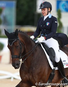 Italian Valentina Croce on French Grand Prix rider Ludovic Henry's former GP horse Nirvana XV