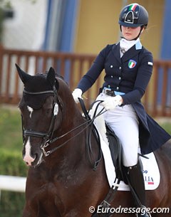Italian Camilla Mauro on Santo Stefano Francis at the 2014 European Junior Riders Championships in Arezzo, Italy :: Photo © Astrid Appels
