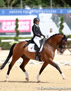 Amanda Overgaard and Horsebo Smarties retired from the individual test as Smarties knocked himself and got unlevel