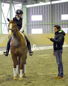 Koschel instructing a Japanese small tour rider