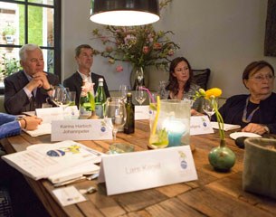 Press talk at Poletto's restaurant with Ullrich Kasselmann, Ulf Möller, Lyndal Oatley and Mariette Withages about the 2014 Horses & Dreams CDI Hagen