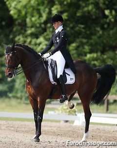 Jennie Larsson's Zircoon Spring Flower refused to piaffe and kicked to the spur twice