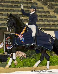 Mette Rosencrantz and De Noir at the 2014 U.S. Dressage Finals :: Photo © Sue Stickle