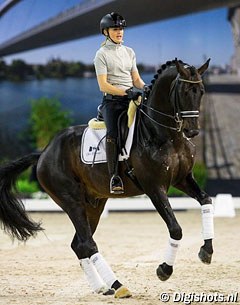 Marlies van Baalen and Painted Brown are entered to compete at the 2015 CDI Drachten :: Photo © Digishots.nl