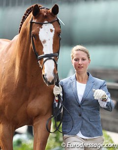 Looking smart at the horse inspection, Katie Foster and Sacramento