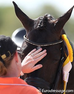 Rosa Cha W gets a pat before the prize giving ceremony