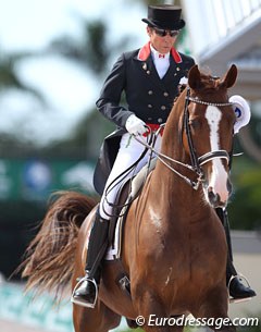 Christilot Boylen practising one tempi changes on Drentano during her lap of honour