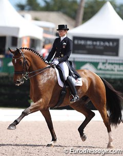 Lisa Wilcox and Denzello at the 2014 Palm Beach Dressage Derby CDI-W in Florida :: Photo © Astrid Appels