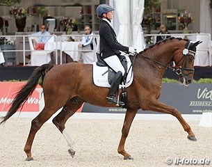 Nicole Casper and Dallas in the Bundeschampionate qualifier at the 2014 CDI Perl :: Photo © LL-foto