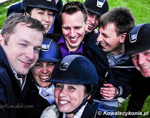 The dressage Oscar selfie with Lukasz Kowalski, Anna Lukasik, Gabriela Jaworska-Mazur, Natalia Organista, Tomasz Kowalski, Jan Gawecki, Michal Bylicki and Marcin Woldanski