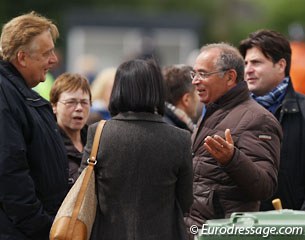 The judges having a chat after the junior individual test: Peter Engel, Susanne Baarup, Fouad Hamoud, Raphael Saleh