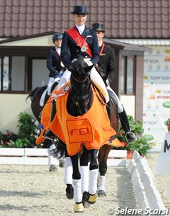 Ekaterina Melnik and Indor were the clear winners of the young rider divison at the 2014 CDI-JYR Ryazan in Russia :: Photo © Astrid Appels