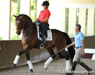 Robert Dover coaching Leslie Morse on King's Excalibur