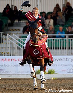 Michael Eilberg and Marakov win the 2014 British Dressage Championships :: Photo © Risto Aaltonen
