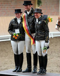 The podium at the 2014 German Profi Championships: Andrea Timpe, Marcus Hermes and Uta Gräf