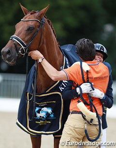 Golden girl Kirsten Brouwer gets a big hug from her boyfriend