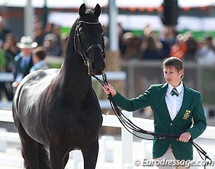 South Africa's Chere Burger with the Friesian Anders