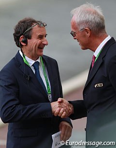 Dressage show director Didier Ferrer and FEI Dressage Director Trond Asmyr